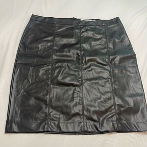 Bishop + Young Black Faux Leather Skirt Plus Size 3X